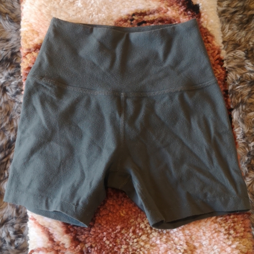 Beyond Yoga Army Green High Rise Shorts
